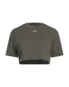 Off-white Woman T-shirt Military Green Size 6 Cotton, Elastane In Green