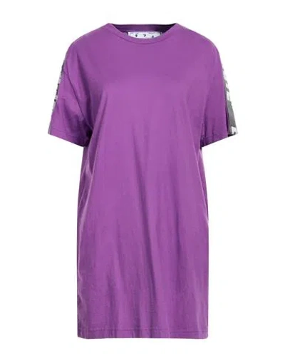 Off-white Woman T-shirt Purple Size M Cotton, Polyester