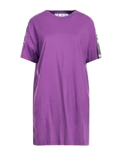 Off-white Woman T-shirt Purple Size L Cotton, Polyester