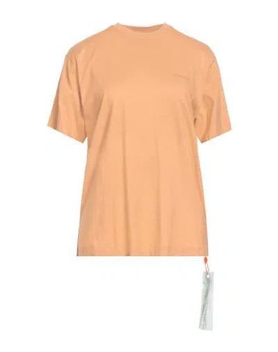 Off-white Woman T-shirt Sand Size S Organic Cotton, Elastane In Beige