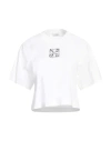Off-white Cropped T-shirt With Silver Graphics In White