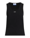 Off-white Woman Tank Top Black Size M Cotton, Elastane