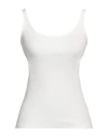 Off-white Woman Tank Top White Size 12 Cotton, Elastane In White