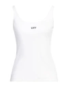 Off-white Woman Tank Top White Size 8 Cotton, Elastane