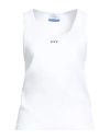 Off-white Woman Tank Top White Size M Cotton, Elastane In White