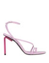 Off-white Woman Thong Sandal Light Purple Size 8 Leather In Purple