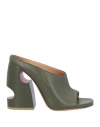 Off-white Pop Meteor 120mm Leather Mules In Green