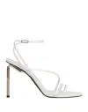 Off-white Woman Toe Strap Sandals White Size 5 Soft Leather In White