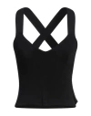 Off-white Logo-strap V-neck Top In Black