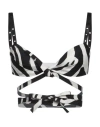 Off-white Woman Top Black Size 10 Viscose, Tencel, Linen, Leather In Black