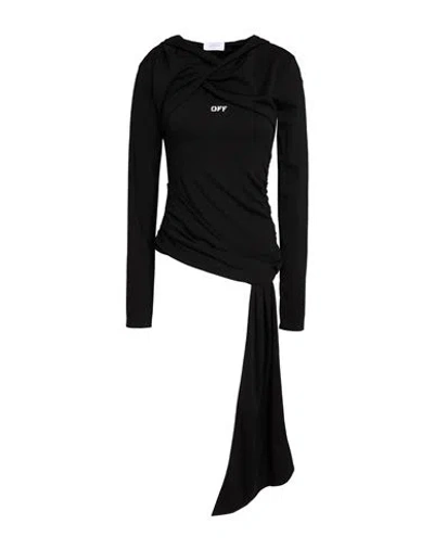Off-white Woman Top Black Size 4 Viscose, Elastane