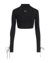 Off-white Laced Up Turtleneck Top In Black