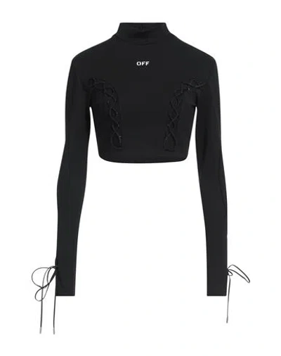 OFF-WHITE OFF-WHITE WOMAN TOP BLACK SIZE S POLYPROPYLENE, POLYAMIDE, ELASTANE