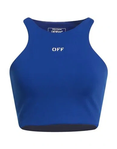 Off-white Woman Top Bright Blue Size M Polyamide, Elastane