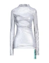 Off-white Woman Top Light Grey Size 8 Polyamide, Elastane In Grey