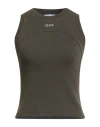 Off-white Woman Top Military Green Size 6 Cotton, Elastane In Black