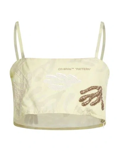 Off-white Woman Top Pastel Yellow Size 4 Cotton In Neutral