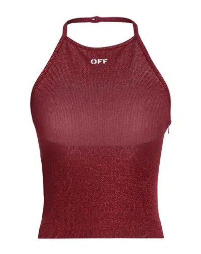 Off-white Woman Top Red Size 6 Viscose, Polyamide, Metallic Fiber, Elastane