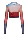 Off-white Woman Top Rust Size 0 Polyamide, Elastane In Red
