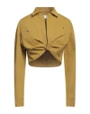 Off-white Woman Top Sage Green Size 8 Cotton, Polyamide