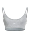 Off-white Woman Top Silver Size 8 Viscose, Polyamide, Metallic Fiber, Elastane In Silver