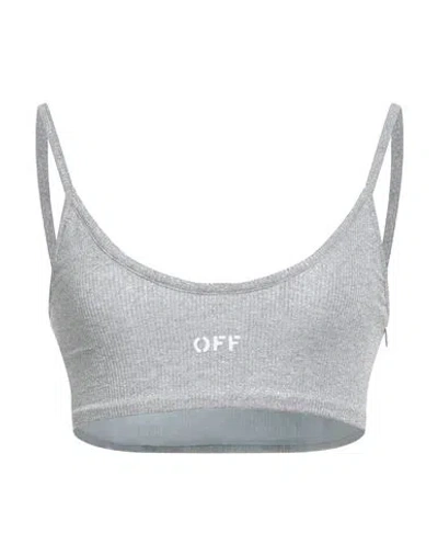 Off-white Woman Top Silver Size 8 Viscose, Polyamide, Metallic Fiber, Elastane