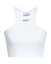 Off-white Woman Top White Size 4 Cotton, Elastane