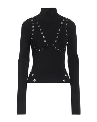 OFF-WHITE OFF-WHITE WOMAN TURTLENECK BLACK SIZE 6 VISCOSE, POLYAMIDE, POLYESTER, POLYURETHANE