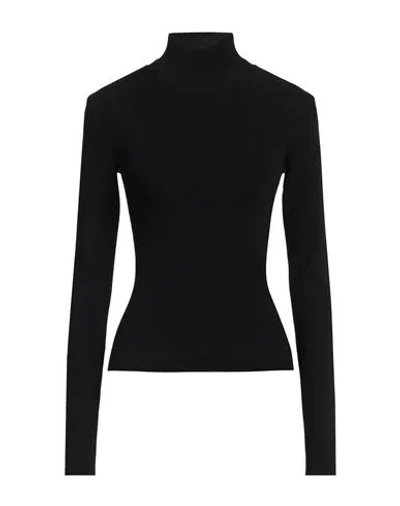 Off-white Woman Turtleneck Black Size 4 Viscose, Polyester
