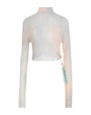 Off-white Woman Turtleneck Light Grey Size 4 Polyamide, Polyester In Grey