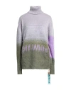Off-white Intarsia-knit Logo Roll-neck Jumper In Purple