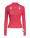 Off-white Woman Turtleneck Red Size 6 Viscose, Polyester, Polyamide, Elastane In Red