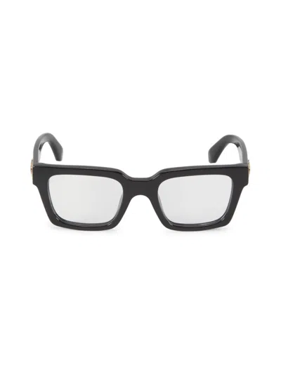 Off-white Women's 50mm Transparent Lens Square Plastic Eyeglasses In Black