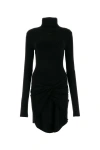 Off-white Off White Women Black Crepe Mini Dress In Multicolor