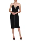Off-white Ablohland Strapless Sweetheart Crepe Midi Dress In Black