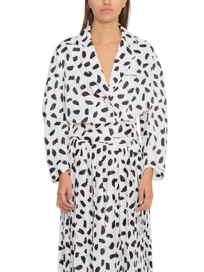 OFF-WHITE WOMEN'S ALL OVER WHITE PUFFY SHIRT