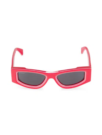 Off-white Women's Andy 53mm Rectangular Sunglasses In Red Dark Grey