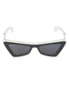 Off-white Women's Artemisia 55mm Cat Eye Sunglasses In White Black Dark Grey