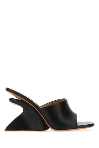 Off-white Off White Women Black Leather Jug Mules