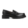OFF-WHITE WOMEN'S BLACK LEATHER MILITARY LOAFER FOR SS24