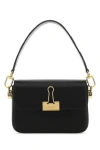Off-white Plain Binder Leather Shoulder Bag In Black