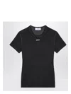 Off-white Black Washed Ribbed T-shirt In Grey