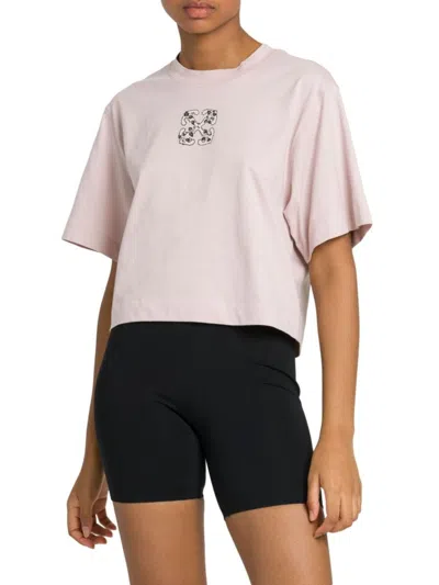 OFF-WHITE WOMEN'S BLING LEAVES & ARROW COTTON CROP T-SHIRT