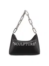 Off-white Logo Printed Zip-up Shoulder Bag In Black