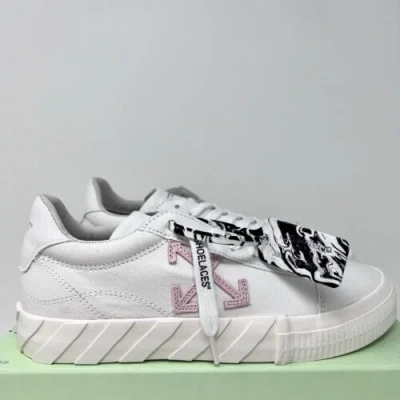 Pre-owned Off-white Women's Canvas Sneakers Size 41 Eu / 11 Us White Pink