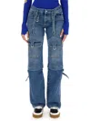 Off-white Women Cargo Jeans In Blue