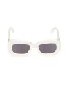 Off-white Women's Carrara 50mm Rectangular Sunglasses In White