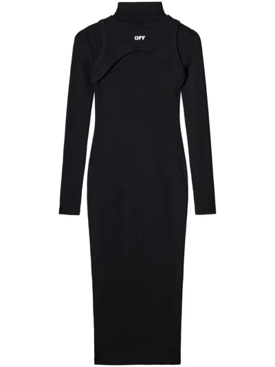 Off-white Off White Women Cotton Dress In Black