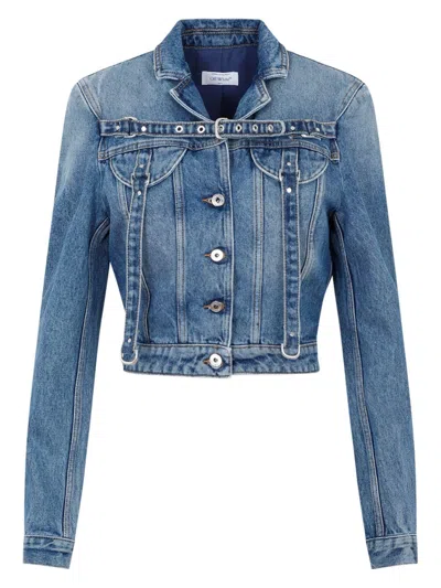 OFF-WHITE WOMEN'S CROPPED DENIM JACKET