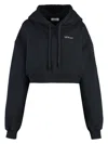 Off-white Cropped Hoodie In Black